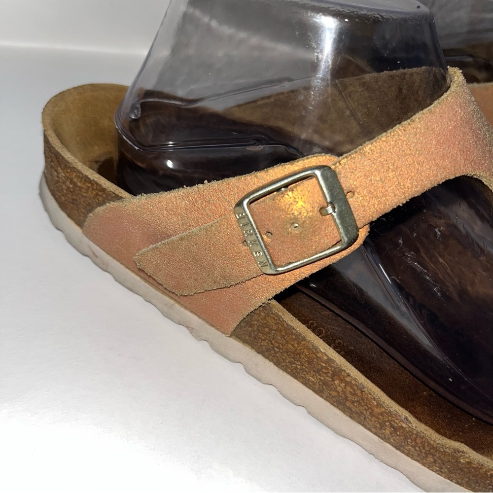 BIRKENSTOCK Gizeh Washed Metallic Sea Copper Size 39 Summer Beach Travel Casual - Picture 5 of 9